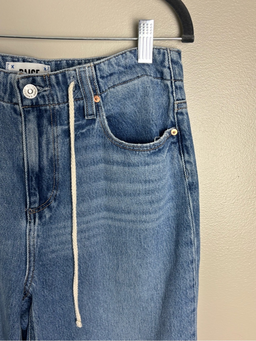 PAIGE Zoey Denim Wide-Leg Drawstring High Rise Relaxed Fit Jeans  Size 29 - Picture 10 of 17